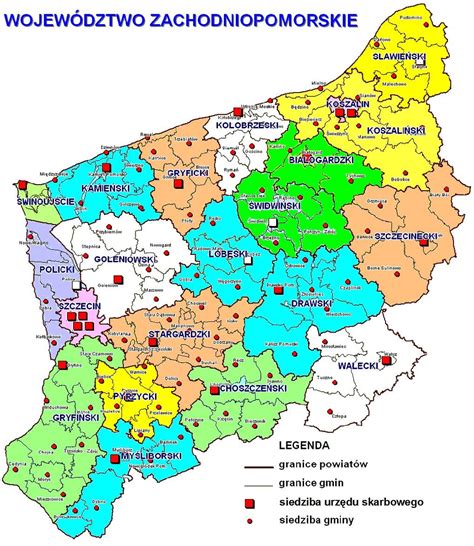 Mapa Województwa Zachodniopomorskiego | Mapa