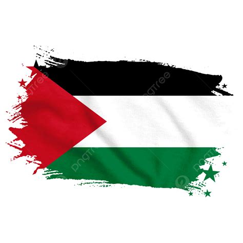 Bandeira Da Palestina Em Pincel Estrela Aquarela Novo PNG , Palestina ...