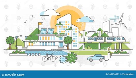 Ilustración Vectorial De La Infraestructura Verde Concepto De Esquema ...