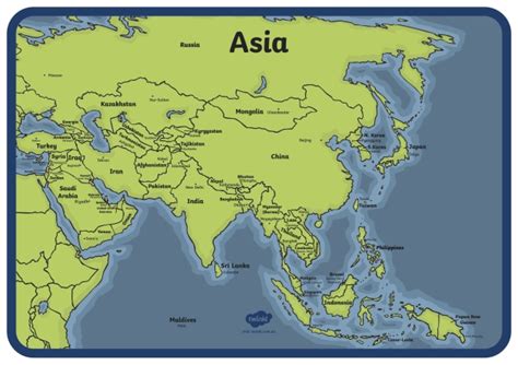 Geography of Asia's Continent - Answered - Twinkl