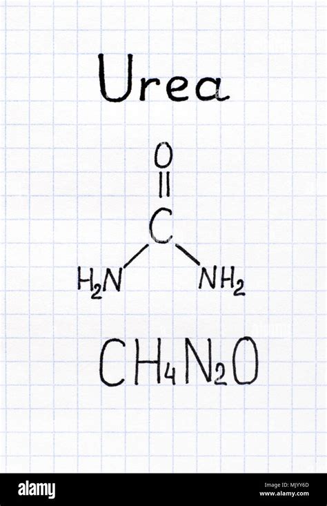 Chemical formula of Urea. Close-up Stock Photo - Alamy