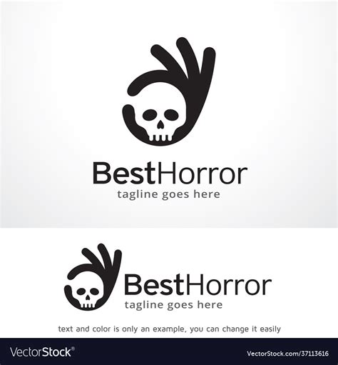 Best horror logo template design emblem Royalty Free Vector