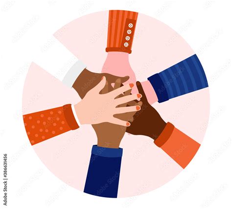 Diversity hands in circle - Oval illustration of diverse hands. All for ...