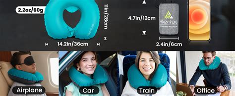 HIKENTURE Travel Pillow, Ultralight Inflatable Neck Pillow for Travel ...