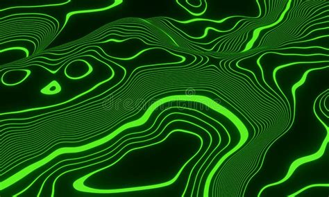 GREEN TOPOGRAPHIC MAP with CONTOUR LINES and ATTRACTION. SEAMLESS ...