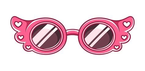 Hot pink shades sunglasses with heart pattern clipart. Funky party ...