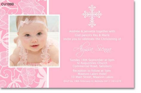 www.invitations2impress.com CU1000 - Pink Lace Christening Invitation ...