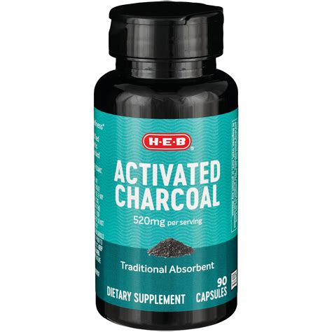 H-E-B Activated Charcoal Dietary Supplement Capsules - 520 mg - Shop ...