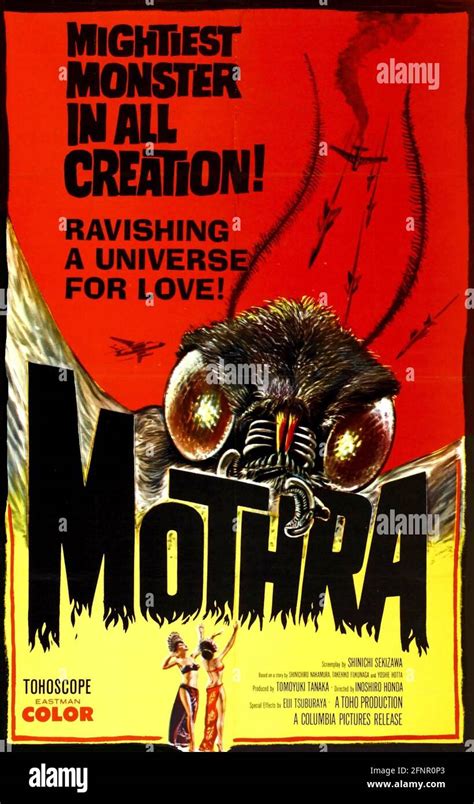 MOTHRA 1961 Toho Studios kaiju film. American version poster from 1962 ...