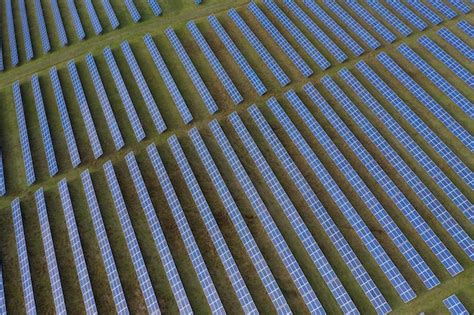 Premium Photo | Solar panels aerial view