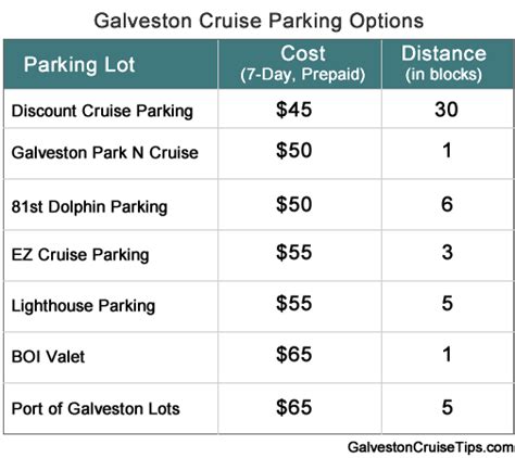 Galveston Cruise Parking Options - Transgate Limousine