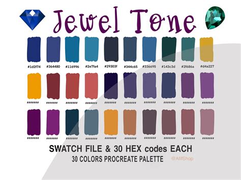 Jewel Tone Color Palette, IPad Graphic by AfifShop · Creative Fabrica