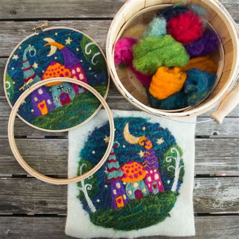 Whimsy Houses 2D Needle Felting KIT ONLY by starmagnolias on Etsy https ...