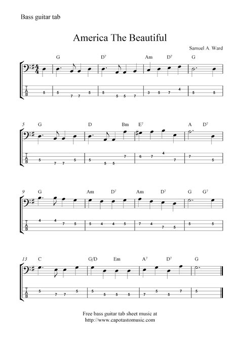 Easy Sheet Music For Beginners: Free bass guitar tab sheet music ...