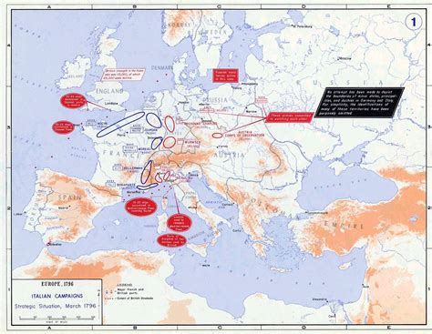 Map of Europe 1796: The Italian Campaign