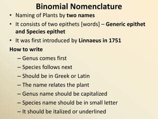 Binomial nomenclature | PPT