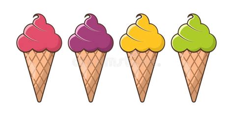 Ice Cream Gelato Clip Art Vector Design in Strawberry Matcha Banana ...