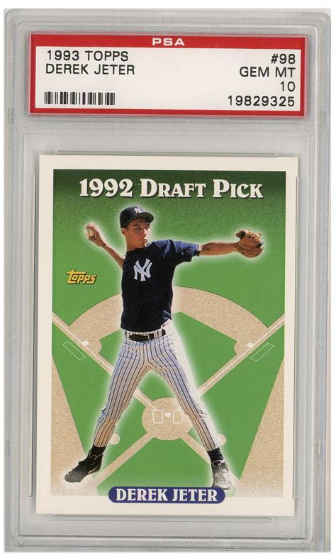 Lot Detail - Derek Jeter 1993 Topps Rookie Card #98 -- PSA Graded Gem ...