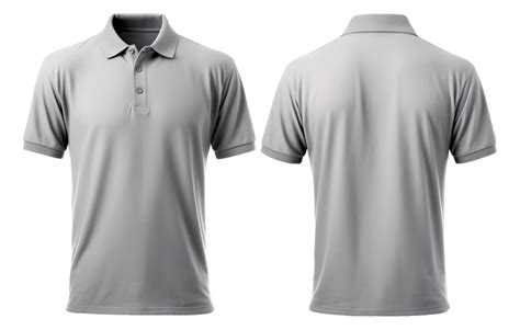 plain gray polo t-shirt mockup design. front and back views. isolated ...