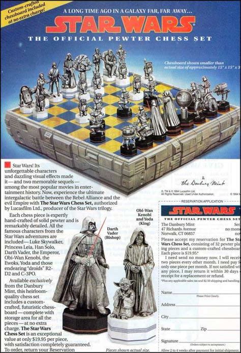 Vintage 1999 A La Carte Star Wars Chess-Schach Collector's 3D Chess Set ...