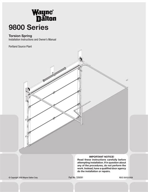 Wayne Dalton Garage Door Torsion Spring Adjustment | Dandk Organizer