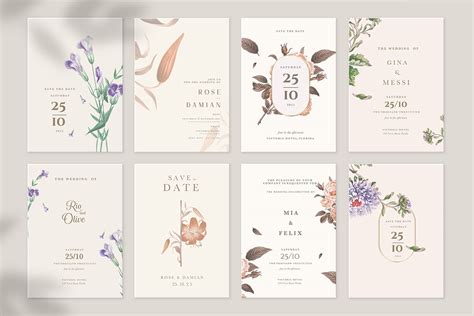 40 Minimalist Floral Wedding Cards on Behance