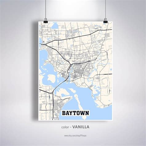 Baytown Map Print Baytown City Map Texas TX USA Map Poster | Etsy