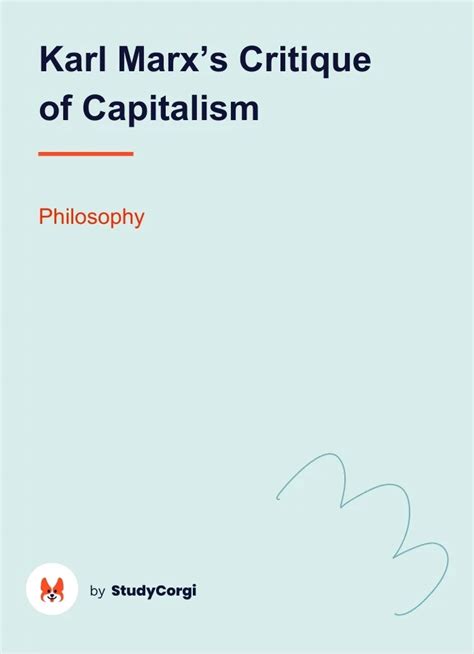 Karl Marx's Critique of Capitalism | Free Essay Example