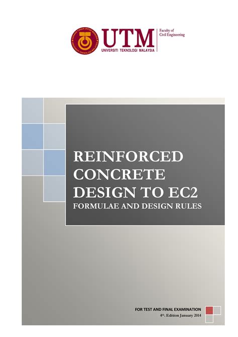 EC 2 (UTM) - Reinforced Concrete Design to EC 2 - REINFORCED CONCRETE ...