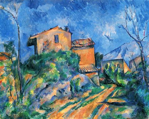 Maison Maria with a View of Chateau Noir - Paul Cezanne - WikiArt.org ...