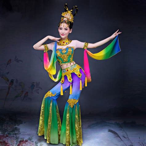 violet green traditional chinese dance costumes women fairy folk dance ...