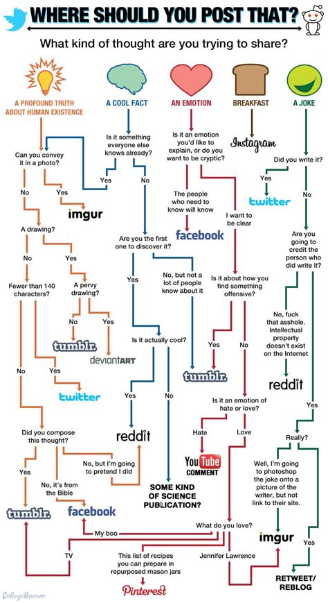 What Social Media Site Do I Post This To? [Funny Flow Chart] - Social ...