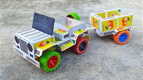 How to make a Jeep from Matchbox with Trailer | DIY matchbox Car ...