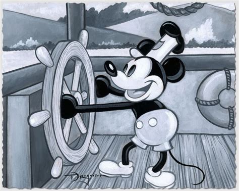 Willie at the Helm Mickey Mouse Steamboat Willie Giclee on Paper by Tim ...