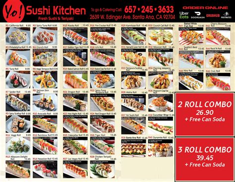 Menu - Yo! Sushi kitchen and Teriyaki