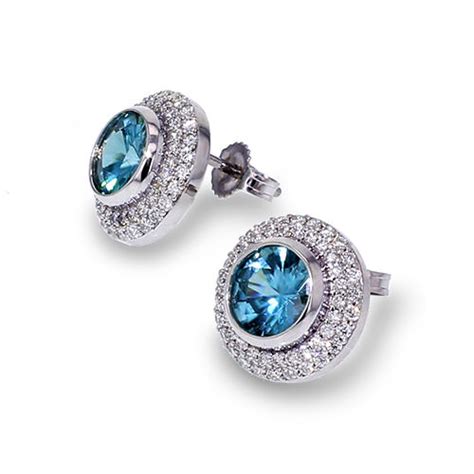 Blue Zircon Earrings - Jewelry Designs