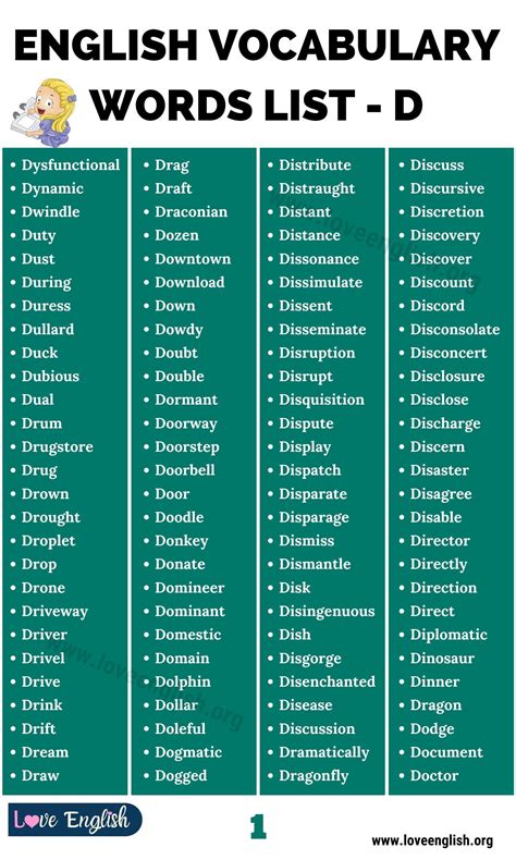 Words that Start with D: 280+ Common Words Starting with D (with ...