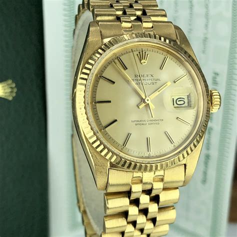 1972 Vintage Rolex Datejust 1601 gold 18k Unpolished With Service Box ...