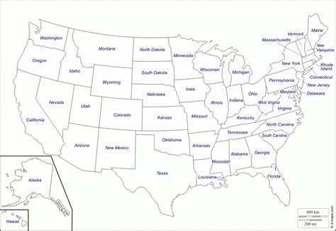 Printable United States Map With State Names