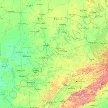 Kentucky topographic map, elevation, terrain