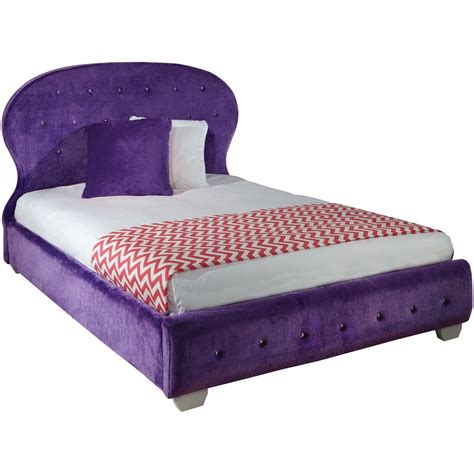 Cambridge Emery Twin-Size Platform Bed in Tufted Purple Faux Fur ...