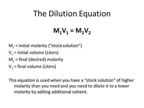 Pre-AP Chemistry: Dilutions