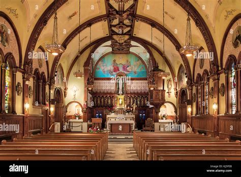 Church interior, National Shrine of Divine Mercy, Stockbridge Stock ...