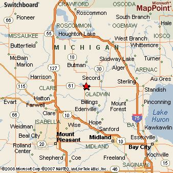 Where is Gladwin, Michigan? see area map & more