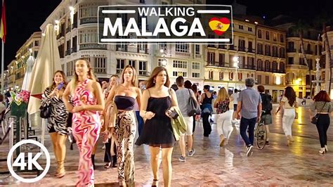 🇪🇸 MÁLAGA, Spain - City Night Walk October 2021 - 4K Nightlife Walking ...