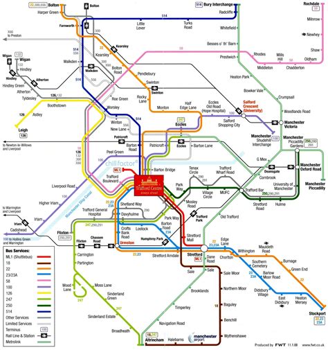 Greater Manchester local train & metrolink network maps