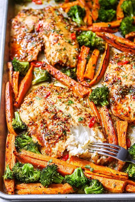 Sheet-Pan Chili-Lime Tilapia with Veggies | Fish dinner recipes, Lime ...