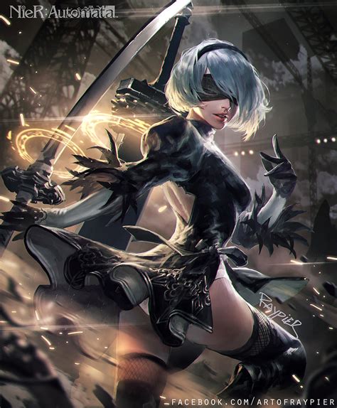 NieR Automata 2B Memories Of Pure Light Digital Art By Xiran Avalon ...