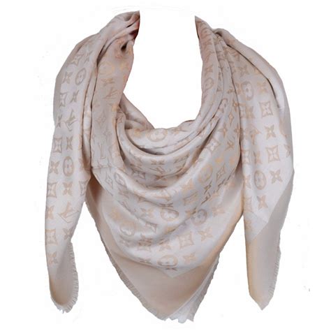 Louis Vuitton Classical Monogram Scarf Beige Silk ref.53206 - Joli Closet