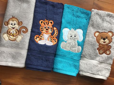 Personalized Kids Hand Towels in Baby Animal Series Order One | Etsy ...